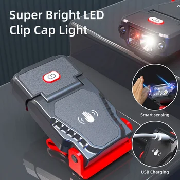 LED Indukčné Svetlometu USB Nabíjateľné Super Svetlé Klip Spp Lampa Hlava-montáž Nepremokavé Klobúk Klip Svetlo Vonkajšie Nočný Rybolov