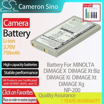 CameronSino Batérie pre MINOLTA DiMAGE X DiMAGE Xi DIMAGE Xt Xt Biz DiMAGE Xg hodí MINOLTA NP-200 Digitálny fotoaparát Batérie 3.70 V
