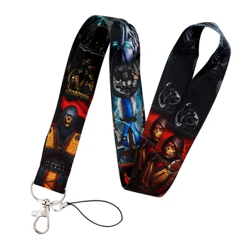 DZ2216 Mortal Kombat Tlačidlo ozdobná šnúrka na uniforme Auto Keychain Prispôsobenie balíka Office občiansky Preukaz Odovzdať Telocvični Mobilný Telefón Krúžok Odznak Držiak na Šperky