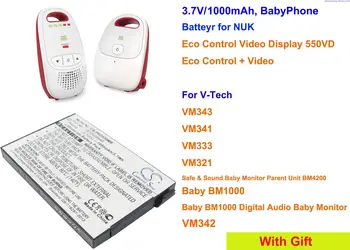 Cameron Čínsko Batéria 1000mAh BT298555 pre V-Tech BM1000 Baby, Safe & Sound Baby Monitor Pare, VM321, VM333, VM341, VM343, VM342