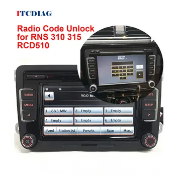 Rádio Odomknúť Kód RCD510 RNS510 Headunit Rádio Kód Služby Pre Rádio Kód Odomknúť a Dekódovať Rýchly Servis RNS 310 315 RCD510 200