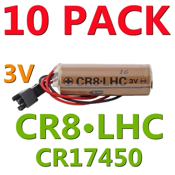 10PCS Originálne Batérie CR8.LHC 3V 2600mAh CR17450SE CR17450 PLC Priemyselná Lítiové Batérie, Čierna Konektor