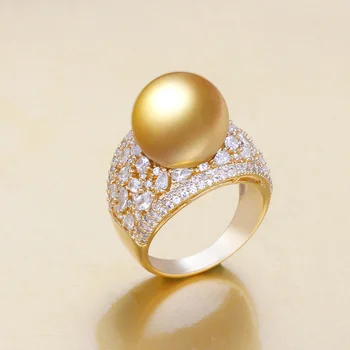 Nevesta Hovoriť Nový Dizajn Ženy Prst Prsteň Pearl Dekorácie Cubic Zirconia Luxusné Módne Šperky Pre Svadobné Party Darček K Narodeninám
