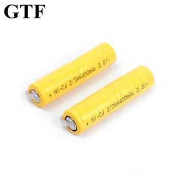 GTF 2/3AA 2.4 V Ni-CD batérie 400mAh batérie Niklovo-kadmiové dobíjateľné batérie AA batérie Pre RC Hračky holiaci strojček LED svetlo