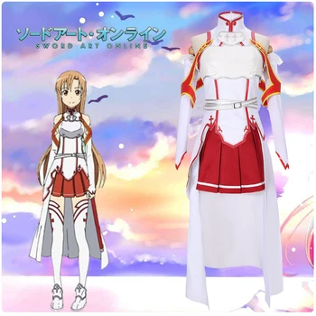 Anime Sword Art Online Asuna Yuuki Šaty Cosplay Kostýmy Jednotné pre Halloween SAO Asuna Battle Suit Oblečenie Celý Súbor