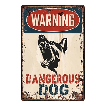 [ Kelly66 ] Výstraha Nebezpečný Pes Kovové Prihlásiť Tin Plagát Domova Bar Múr Umenia Maľby 20*30 CM Veľkosť y-2150