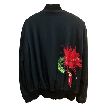 Yohji Yamamoto Kvet, Kvety A Rastliny Tlač Bunda Voľné Kabát Mužov Wome
