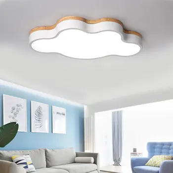 moderné led vnútorné cloud stropné svietidlá svietidlá deti roztomilý drevené obývacia spálňa lampa stmievateľné cartoon domáce dekorácie svietidlo