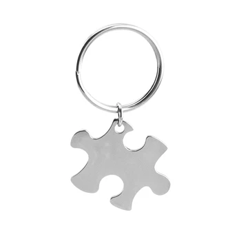 hádanky kľúčenky prázdne skladačka puzzle pár keychain charms prispôsobené Prívesok pre prispôsobené nehrdzavejúcej ocele DIY Šperky