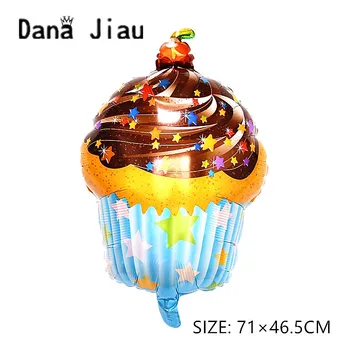 Danajiau modrá Muffin potravín balón rainbow ice cream fólie hélium loptu narodeninovej party sladké čokolády svadobné dekorácie baloon