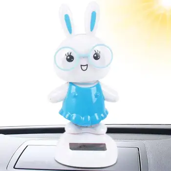 Solárny Kyvné Tanec Cartoon Zvierat Roztomilý Zajačik Hračky Pre Auto Výzdoba Interiéru Ploche Ornament Auto Tabuli Dekorácie