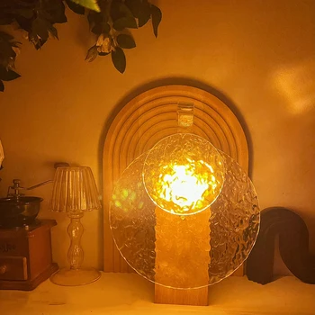 Nabíjateľná Rotujúce Vody Zvlnenie Svetlo, Tieň Atmosféru Lampa Iny Romantický Západ Slnka Lampa Drevené Stolná Lampa Projektora