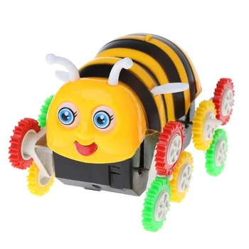 Vysoká Kvalita Deti Roztomilý Vtipné Darčeky Elektrické Farebné Kreslené 9 Kolesá Bee 360 Stupeň Omieľanie Hračka Auto