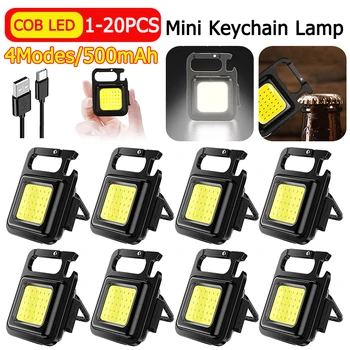 1-20pc Mini LED Keychain Svetlo Mutifuction Pochodeň Prenosné Vreckové Pracovné Svetlo s Vývrtka Outdoor Camping, Rybárčenie USB Rechargea