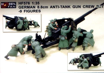 1/35 Rozsahu Živice Vojak Model druhej Svetovej Vojny nemecká Armáda 8.8 cm Anti Tank Zbraň Skupina 9 Ľudí (Č Cannon) Nezmontované Nevyfarbené