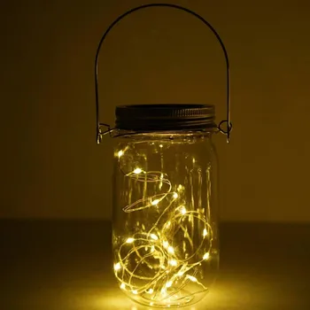 Jonggo Solárne keramickej nádoby Veko Vložiť LED keramickej nádoby Slnečné Svetlo Na Sklo Mason Domova Festival Dekorácie #30ph