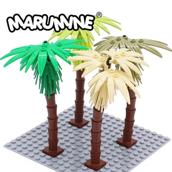 MARUMINE Rastlín Stavebný kameň Tehla Coconut Tree Vyhovovali DIY MOC Garden Bonsai Lesa Klasický Model detských Hračiek Halloween Darček