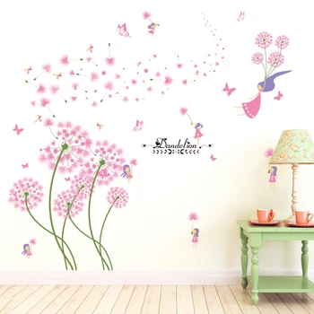 [shijuekongjian] Ružová Púpava Stenu, Nálepky DIY kvetov Rastlín Domova Nálepka pre Deti, Spálne, Obývacia Izba Domáce Dekorácie