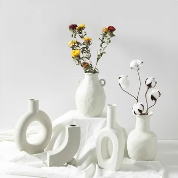 Nordic Váza Keramické Ozdoby Biela Vegetariánska Kreatívne Darčeky Domov Dekorácie Malá Váza