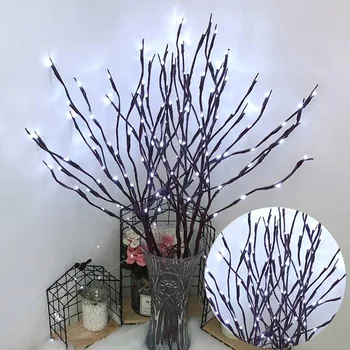 LED Willow Tree Pobočky Lampa Kvetinový Nočné Svetlo 20 LED Váza Kvetinový Svetlá Domov Vianoce, Narodeniny, Svadobné Party Krytý Dekor