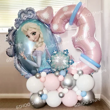 45pcs Disney Mrazené Elsa Fóliové Balóniky Nastaviť Dievča Narodeninovej Party Hélium Globos Dekorácie Baby Sprcha Deti Cartoon Ľadová Kráľovná Hračky