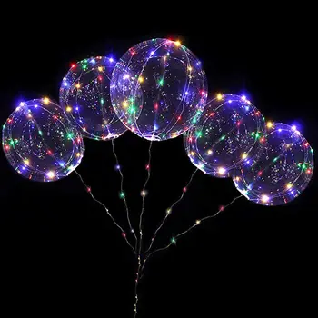 10reusable LED svietiace transparentné bobo balóny svadby, narodeniny, vianočné party balónová výzdoba