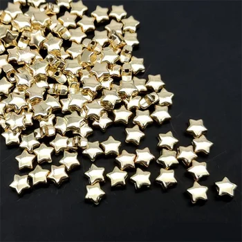 100ks/veľa 6x3mm vo Vnútri Otvoru CCB Star Gold Silver Farba Voľné Dištančné Akrylové Korálky DIY Šperky Čo Zistenia Kúzlo Korálky