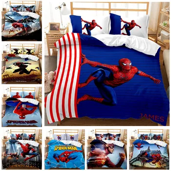 Disney, Marvel posteľná bielizeň Nastaviť Spiderman 3D Tlač Chlapec Obliečky Cartoon Perinu Spálne Dekorácie Dodávky Vianočné Darčeky