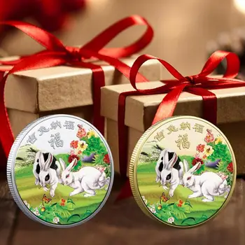 Čínsky Rok Králik Mince 2023 Rok Králik Suvenír Mince Natal Rok Šťastie Á Farba Mince Zber Feng Shui Mince