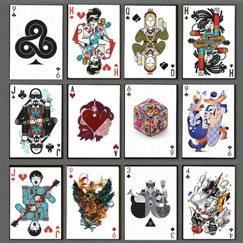 Anime Zber Šach kartová hra poker card casino plagát, Plagáty Vytlačí Biela Potiahnuté Obrázok Domov Obývacia Dekorácie Biela karta