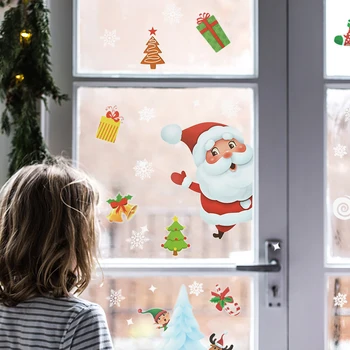 Vianočné Kresleného Štýlu, Okno, Sklo Nálepky, PVC Nálepky na Stenu Ornament šťastné a Veselé Vianoce, Nový Rok 2023 Dekorácie Pre Domov Navidad