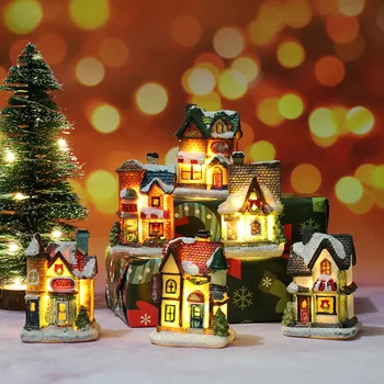 Vianočné Svetlo Domu kerstdorp Vianočné dediny Pre Domáce Vianočné Darčeky, Vianočné Ozdoby Nový Rok 2023 Natale Navidad Noel