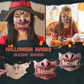 Halloween Horror Maska Zombie Zuby Polovicu Tváre Masku Variácie Hororové Masky, Dekorácie