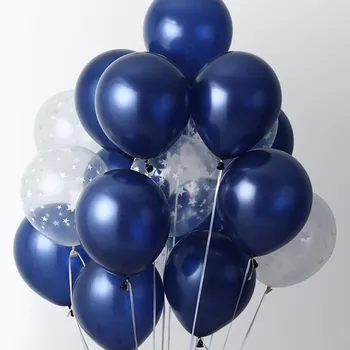 21pcs 12inch Atrament Modré Transparentné Star Latexové Balóny Happy Birthday 2.2 g Ružová, Biela Hélium Balón Svadobné Party Dekor Dodávky