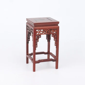(Mini) Nádhernej Čínskej Klasickej Ručne Hexagon Červená Acerbity Pobočky Dreva Base/ Displej, Stojan / Mini Stôl na Kvet