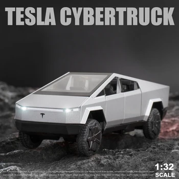 1:32 Tesla Cybertruck Vyzdvihnutie Zliatiny Diecasts & Hračka Vozidlá, Kovové autíčka Model Zvuk a svetlo Zbierku Deti Hračka