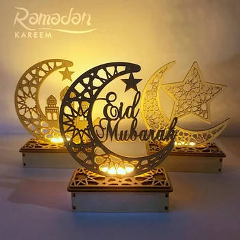 C2 Ramadánu Dekorácie 2022 Mubarak Drevený Prívesok Dekorácie Pre Domov Islamskej Moslimská Strana Dekor EID Darčeky Abaya AL Adha Kareem