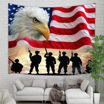 Spojené Štáty USA Vlajka Gobelín Stene Visí Americké Vojenské Vojakov S Eagle Gobelín prehoz cez posteľ Estetické Miestnosti Dekorácie
