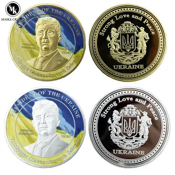 2022 ukrajinských Prezidentských Výzvou Mince Zelensky Vojny Mince Reliéfne trojrozmerné Pamätné Mince Kolekcie Darček