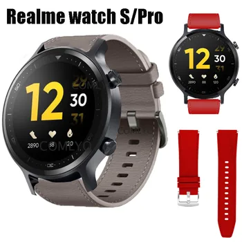 NOVÉ Na Realme hodinky S Pro remienok Koža smartband športové kapela pás smartwatch skutočné mi hodinky s náramok náramok