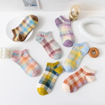 Japonský kawaii geometrické Harajuku ponožky gradient jar leto dievčatá ponožky iny čistej bavlny plytké úst dámy koberčeky ponožky