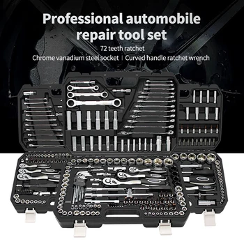 46/53PCS Profesionálny Automobilový Repair Tool Set Multifunkčný Nástroj Ruka Chromes Vanádiová Oceľ Opravy Nástroj pre Auto Nástroj
