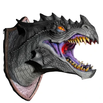 Dragon Legendy Prop 3D Stenu Dinosaura Socha s LED Svetlom Wall Art Socha Domáce Dekorácie Obývacia Izba Ozdoby