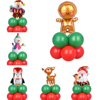 Vianočné Dekorácie 2023 Santa Claus, Vianočné Fólie Stojan Balóny Červená Zelená Latexový Balón Pre Nový Rok Party Deti Hračka Globos Dodanie