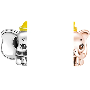 Fit Pôvodné Pan Roztomilý Kreslený Strieborná Farba Dumbo Kúzlo Náramok Ženy DIY Anime Malý Lietajúci Slon Korálky pre Šperky Robiť