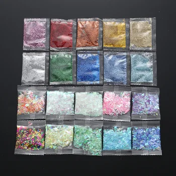 10bag/set DIY Farebné Blikajúce Prášok Sequin Papier Pre Živice Jewekry Čo Candy Farby Náhodné Farby