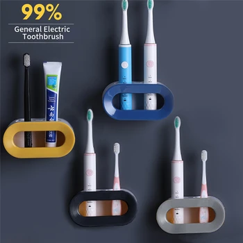 Zubná pasta Držiak na Stojan, Dvojité Otvor Regály Elektrické Vybavenie na Úder-Free Samolepiace pre Kúpeľňu, Úložné Doplnky