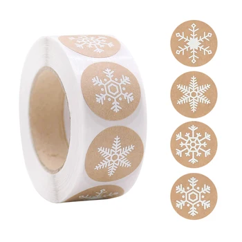 500Pcs/roll 1inch Mix Snowflake Kolo Nálepky Obálke s označením Vianočné Dekorácie, Darčeky Package Tesnenie Papierové Nálepky Dodávky