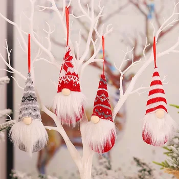 4pcs Vianočné Gnome Anonymný Bábika Ornament Santa Claus Vianočný Strom Visí Prívesok Nový Rok Veselé Vianočné Dekorácie pre Domov