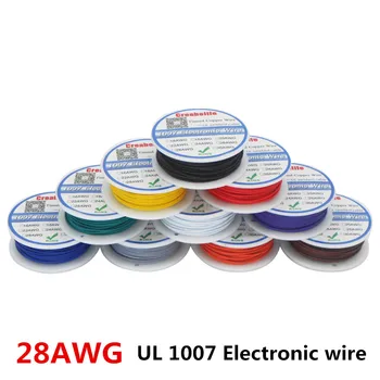 10m /veľa UL1007 28AWG 10 Farieb Elektrické Drôty lanové PVC Pocínované Medené PCB Drôt RoHS UL prihlásený na Certifikáciu Izolované LED Kábel